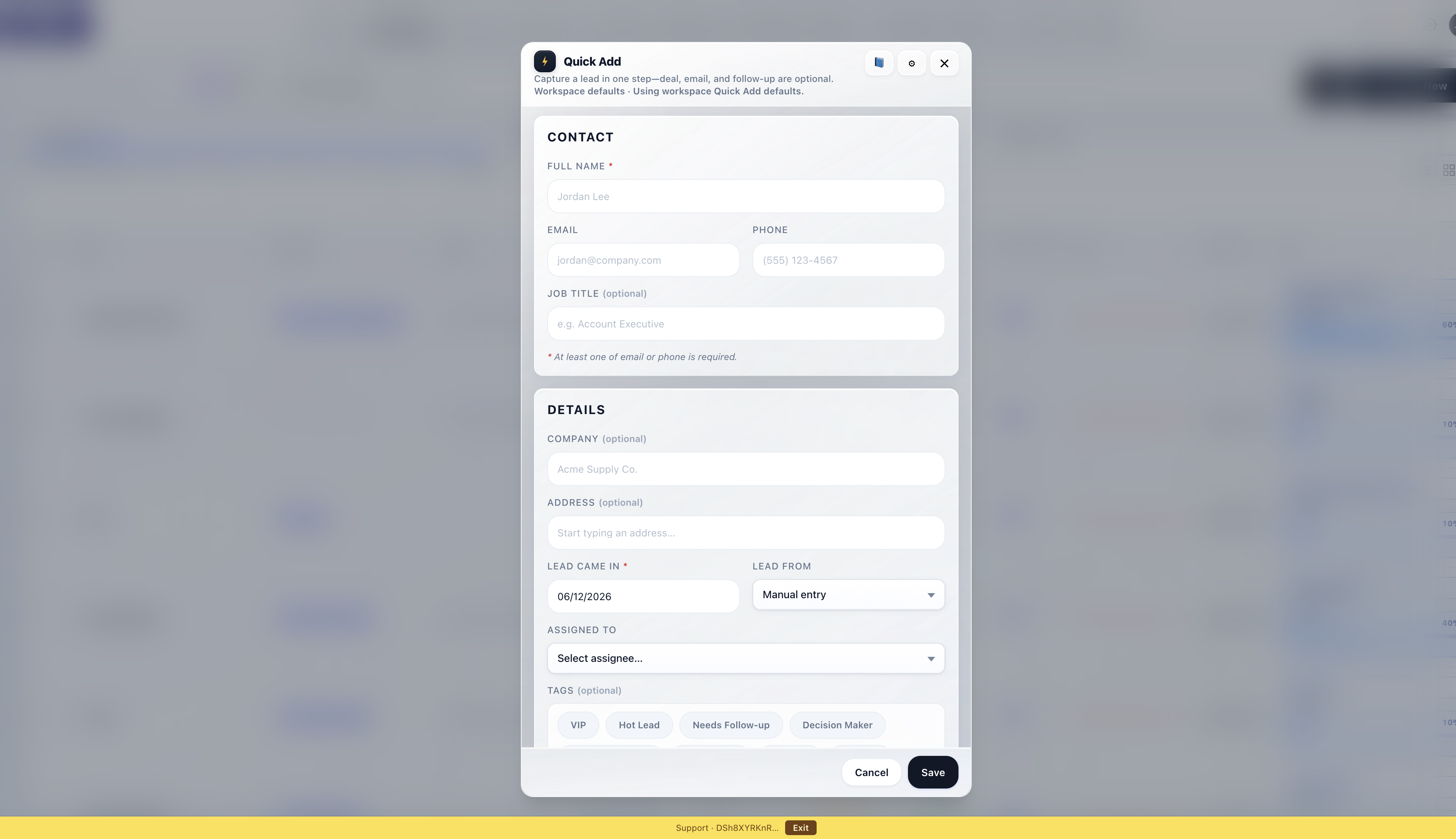 Quick Add
